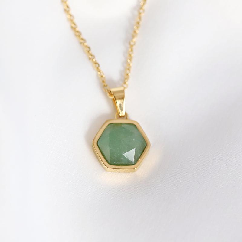 18K Gold-Plated Aventurine Necklace-Necklaces-NEVANNA