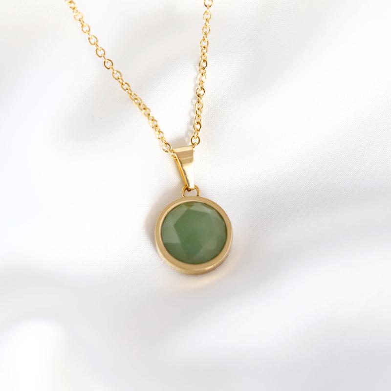 18K Gold-Plated Aventurine Necklace-Necklaces-NEVANNA