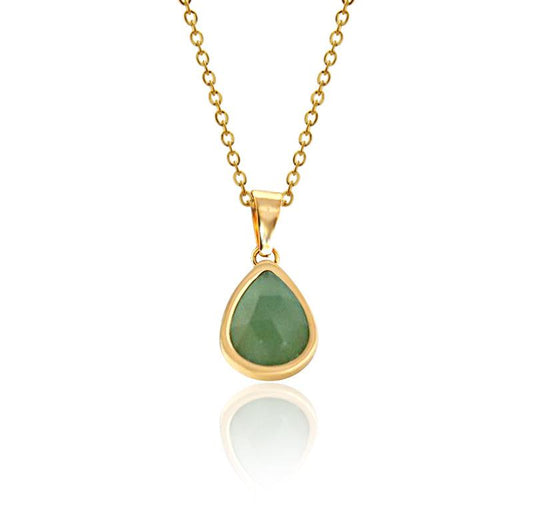 18K Gold-Plated Aventurine Necklace-Necklaces-NEVANNA