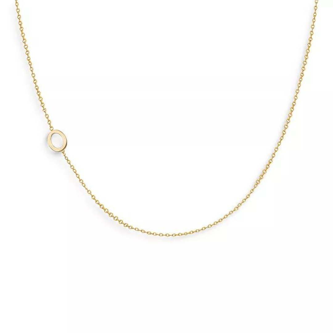 18k Gold Plated Sideway Initial Necklace-Necklace-NEVANNA