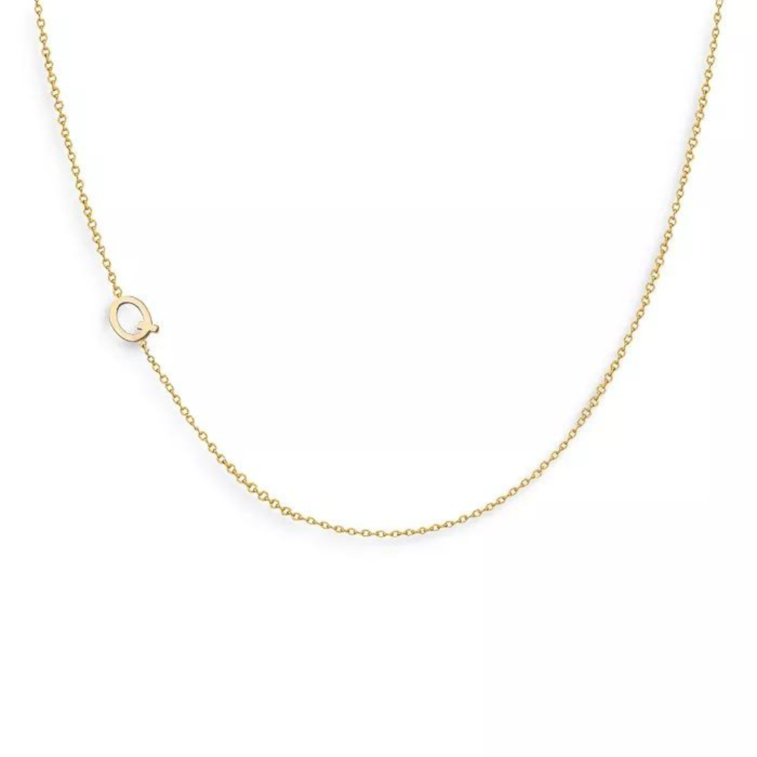 18k Gold Plated Sideway Initial Necklace-Necklace-NEVANNA