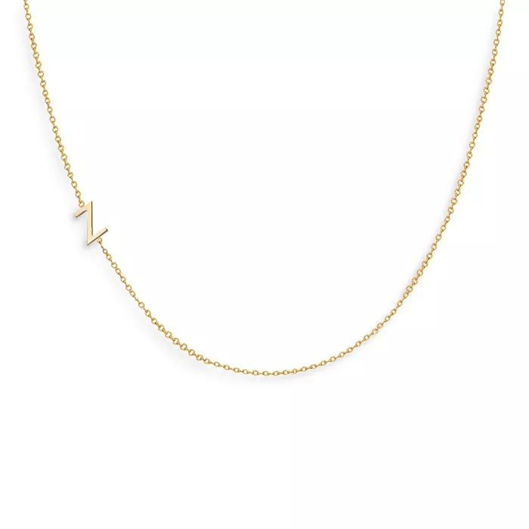 18k Gold Plated Sideway Initial Necklace-Necklace-NEVANNA