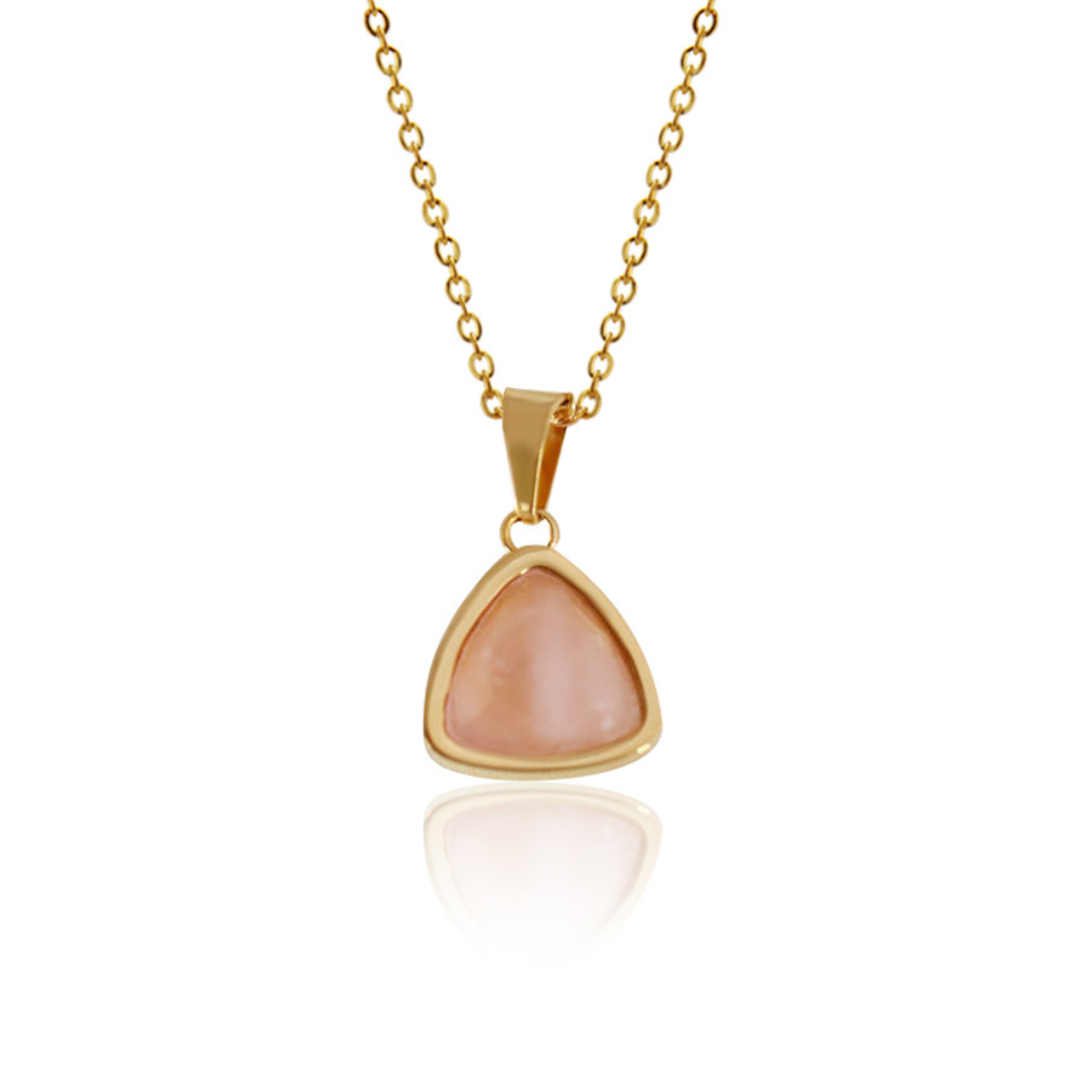 18K Plated Rose Quartz Necklace-Necklaces-NEVANNA