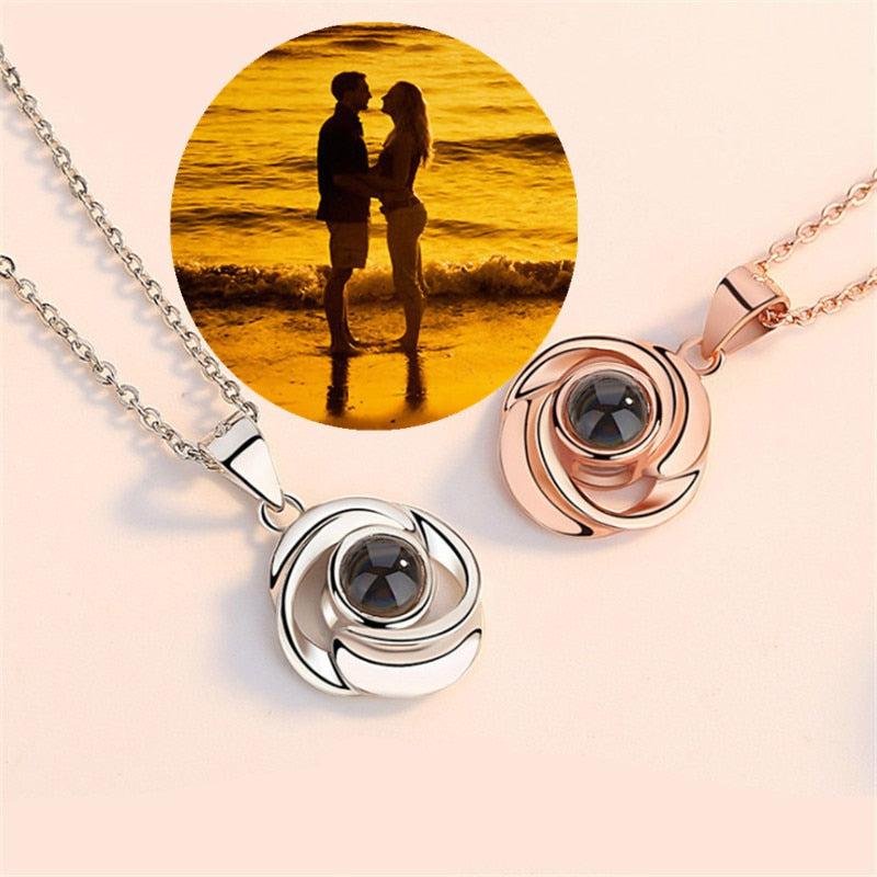 Custom Projection Photo Rose Necklace-Necklaces-NEVANNA
