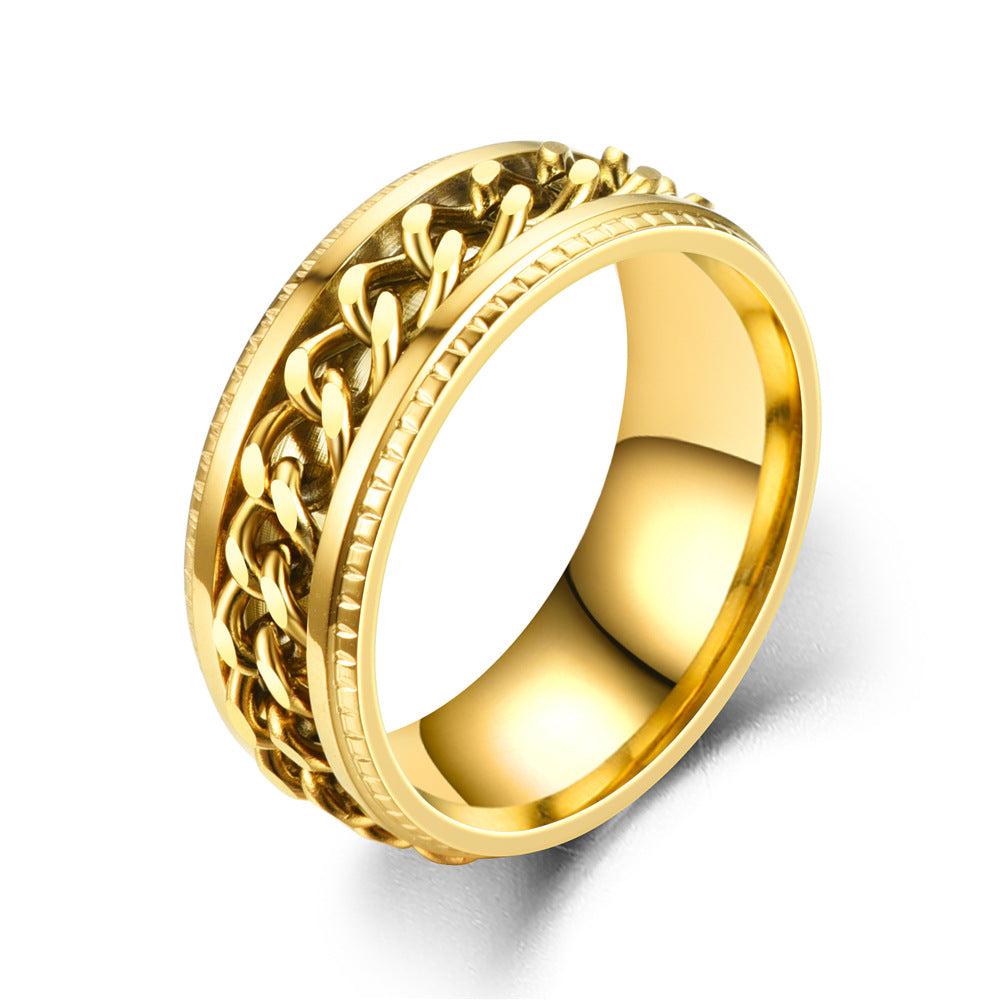 Cuban Link Chain Spinner Ring-Rings-NEVANNA