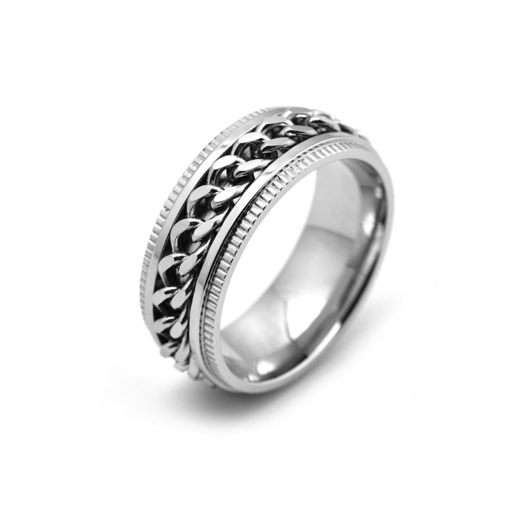 Cuban Link Chain Spinner Ring-Rings-NEVANNA