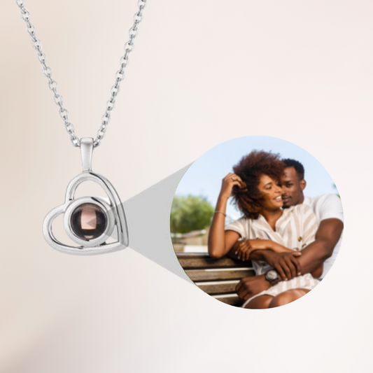 Custom Projection Photo Heart Necklace-Necklaces-NEVANNA