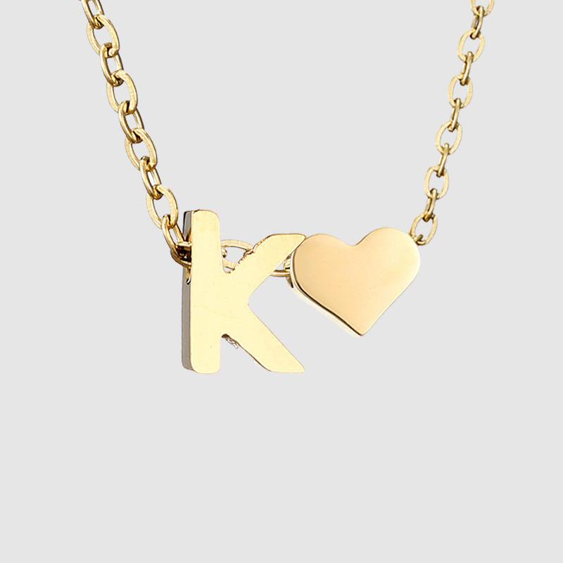 Dainty Initial Heart Necklace-Necklaces-NEVANNA