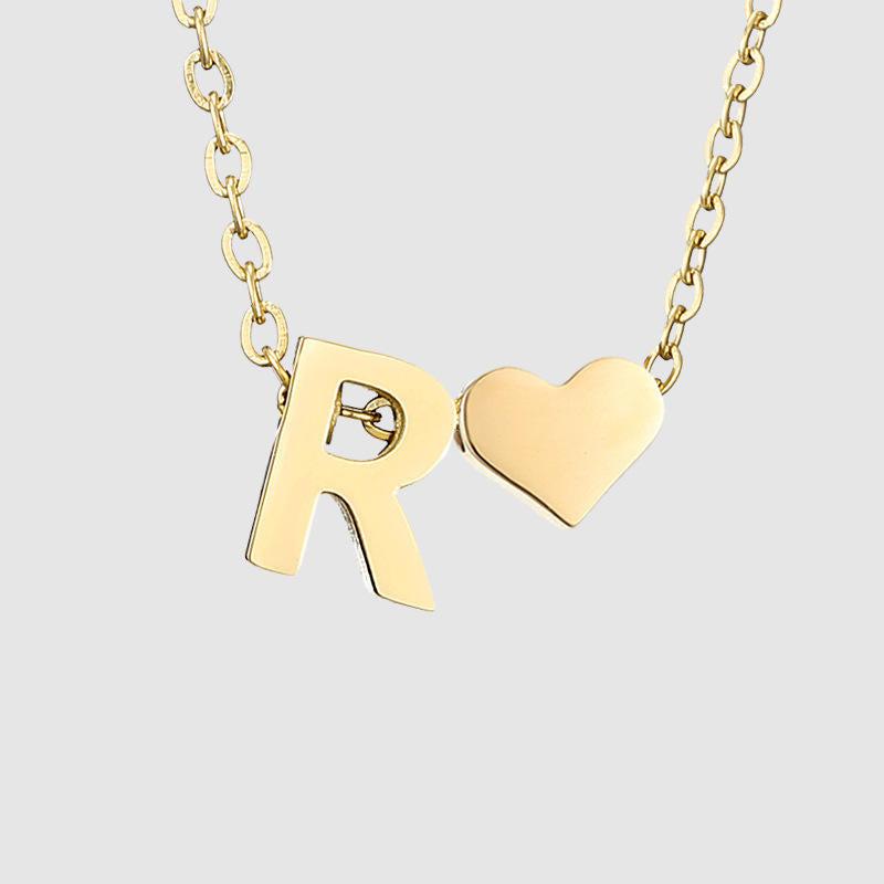 Dainty Initial Heart Necklace-Necklaces-NEVANNA