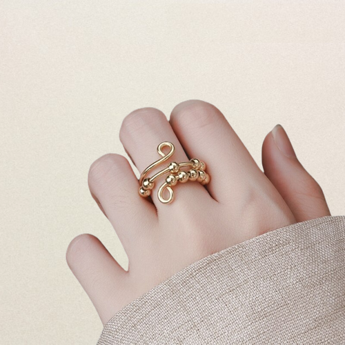 Double Loop Adjustable Anxiety Ring-Rings-NEVANNA