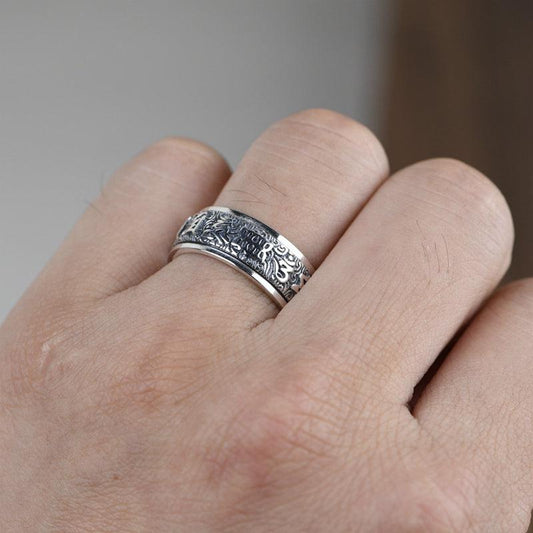 Fei Buddhism Scripture Spinner Ring-Rings-NEVANNA