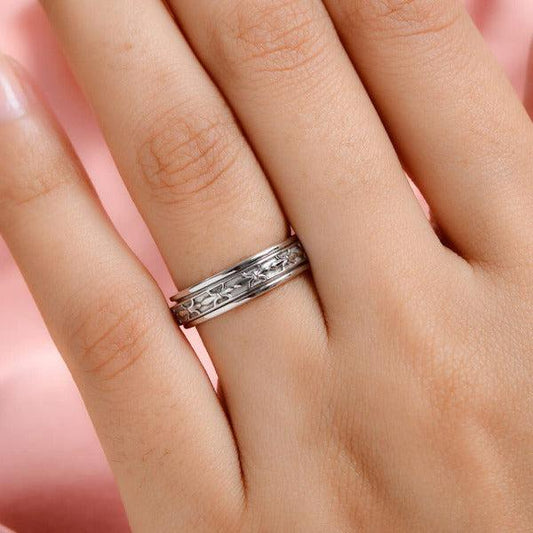 Fleur De Lis Vintage Spinner Ring-Rings-NEVANNA