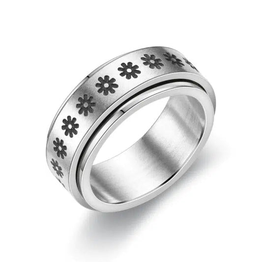 Flower Fidget Spinner Ring-Rings-NEVANNA