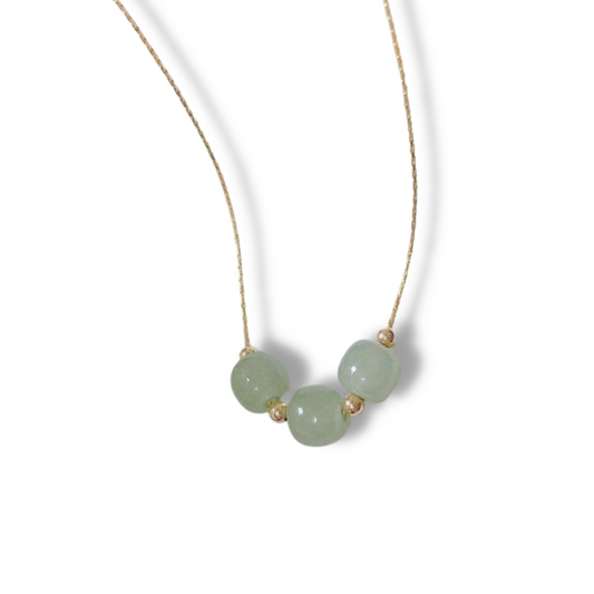 Gold and Jade Bead Necklace-Necklaces-NEVANNA
