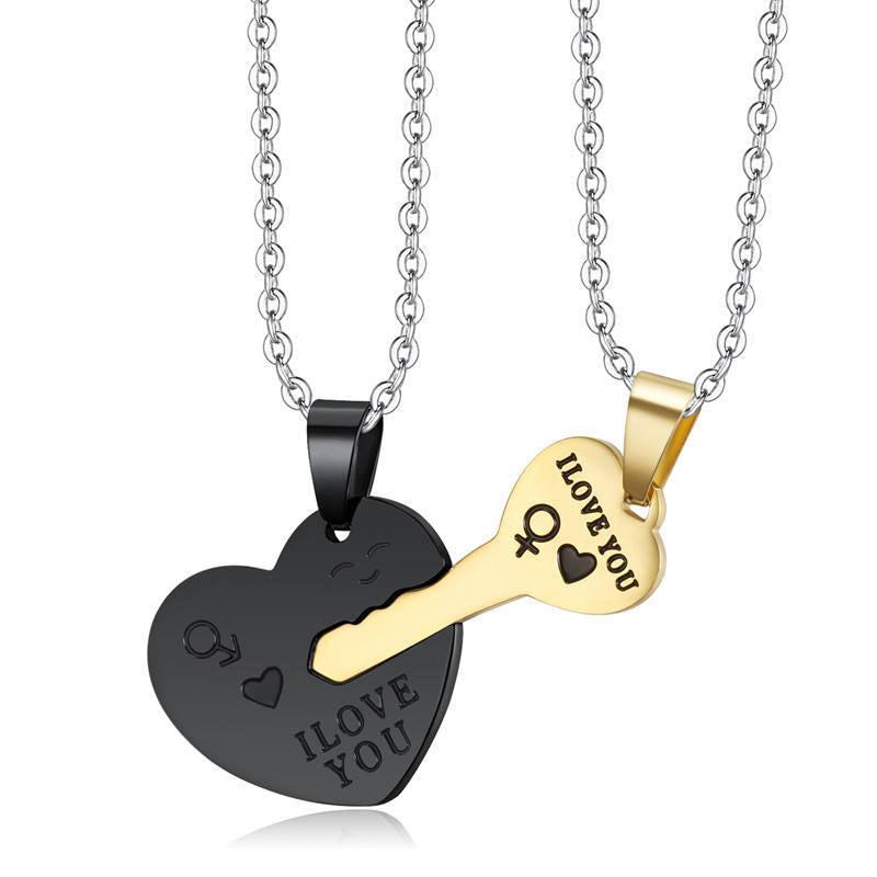 Heart Key Pendant Necklace-Necklaces-NEVANNA