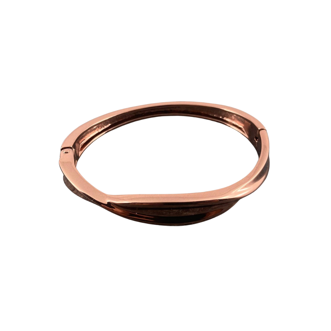 Hinged Twist Style Dark Copper Finish Bangle-Bracelets-NEVANNA