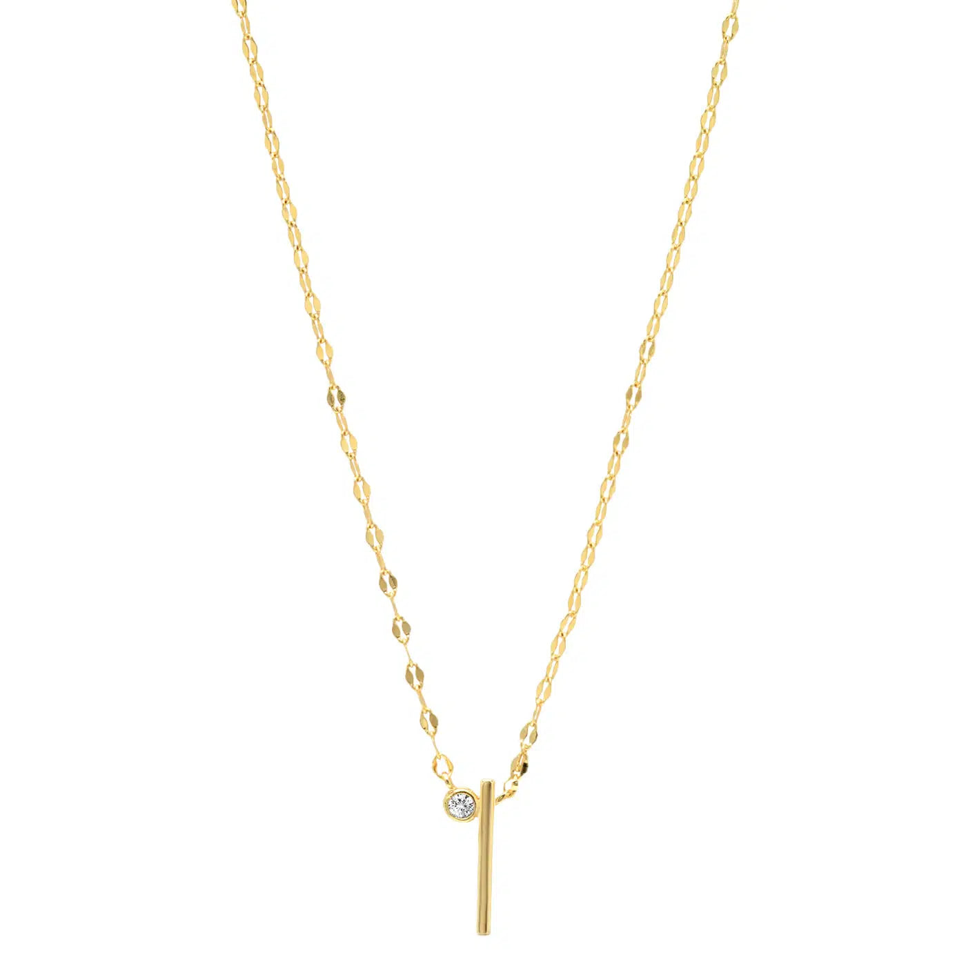 Letter Necklace with Zirconia-Necklace-NEVANNA