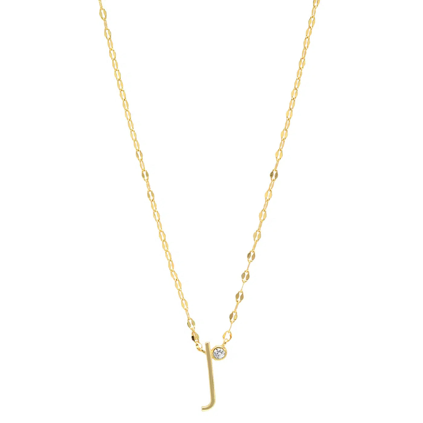 Letter Necklace with Zirconia-Necklace-NEVANNA