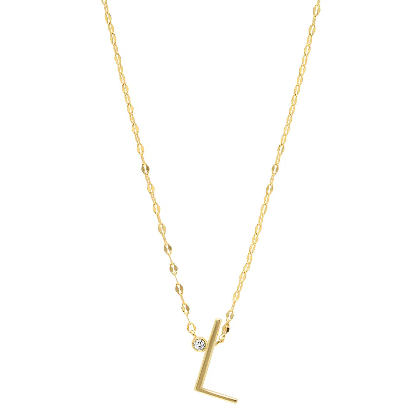 Letter Necklace with Zirconia-Necklace-NEVANNA