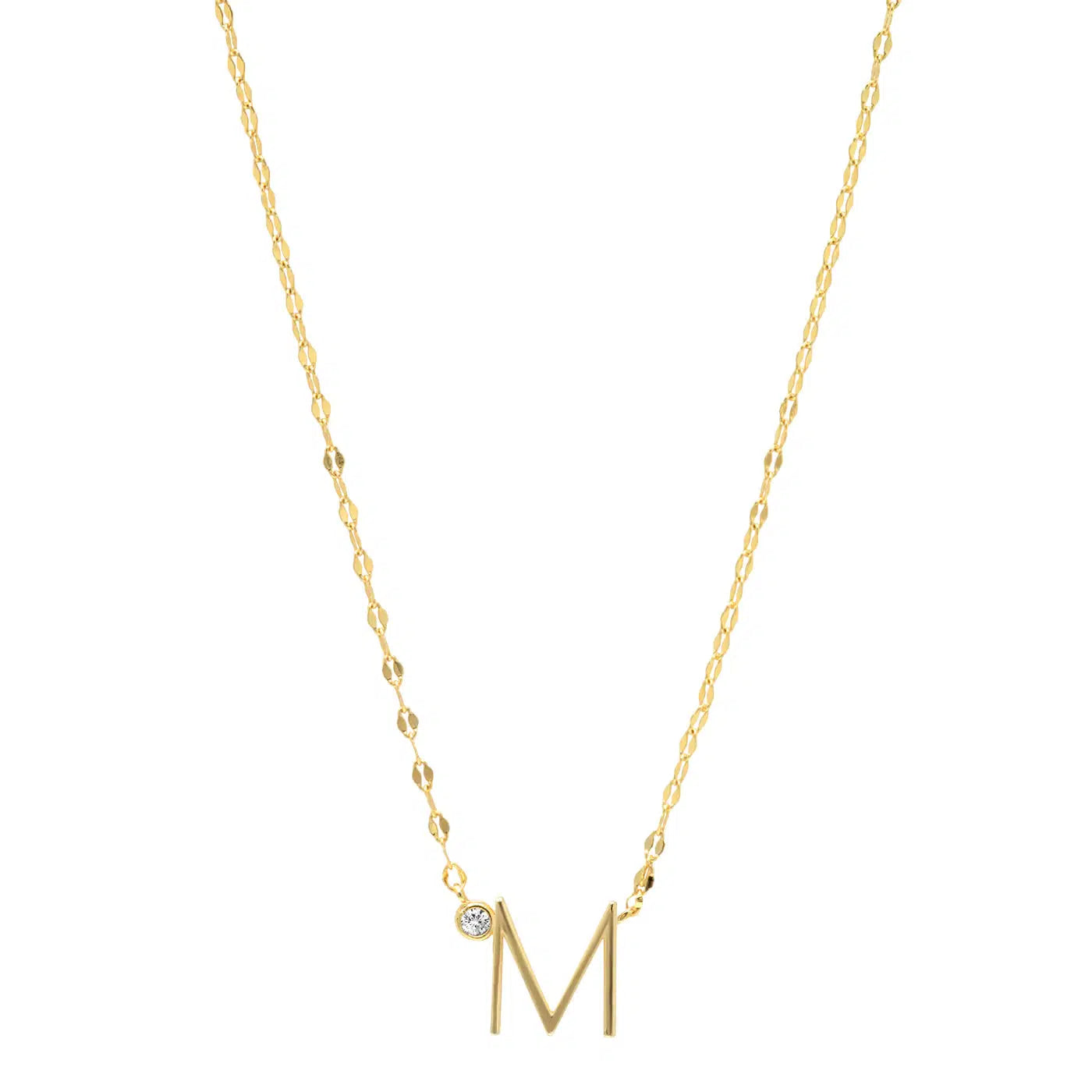 Letter Necklace with Zirconia-Necklace-NEVANNA