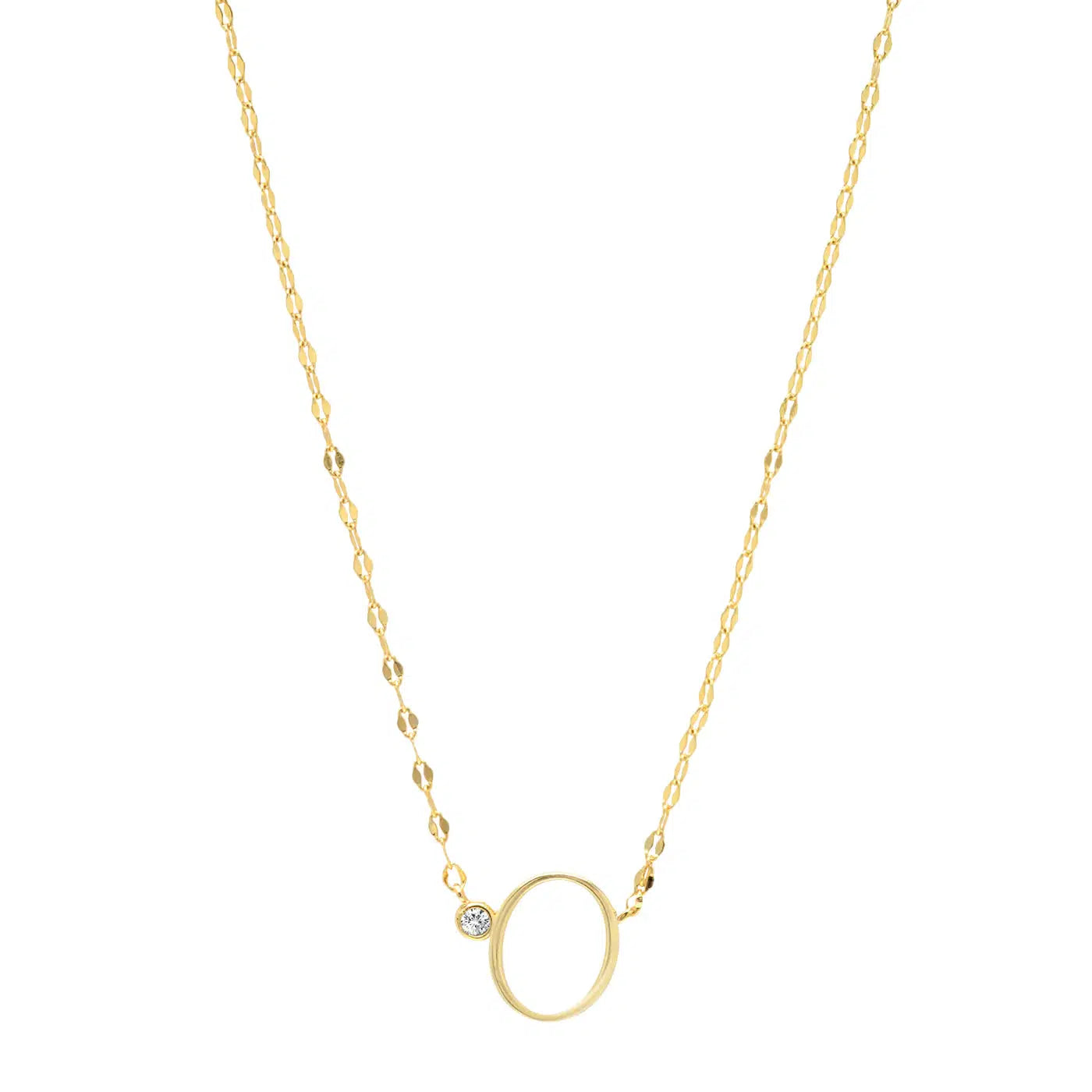 Letter Necklace with Zirconia-Necklace-NEVANNA