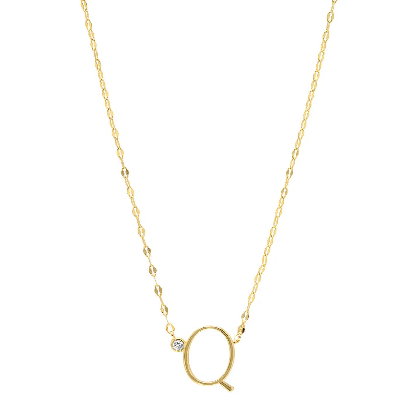 Letter Necklace with Zirconia-Necklace-NEVANNA