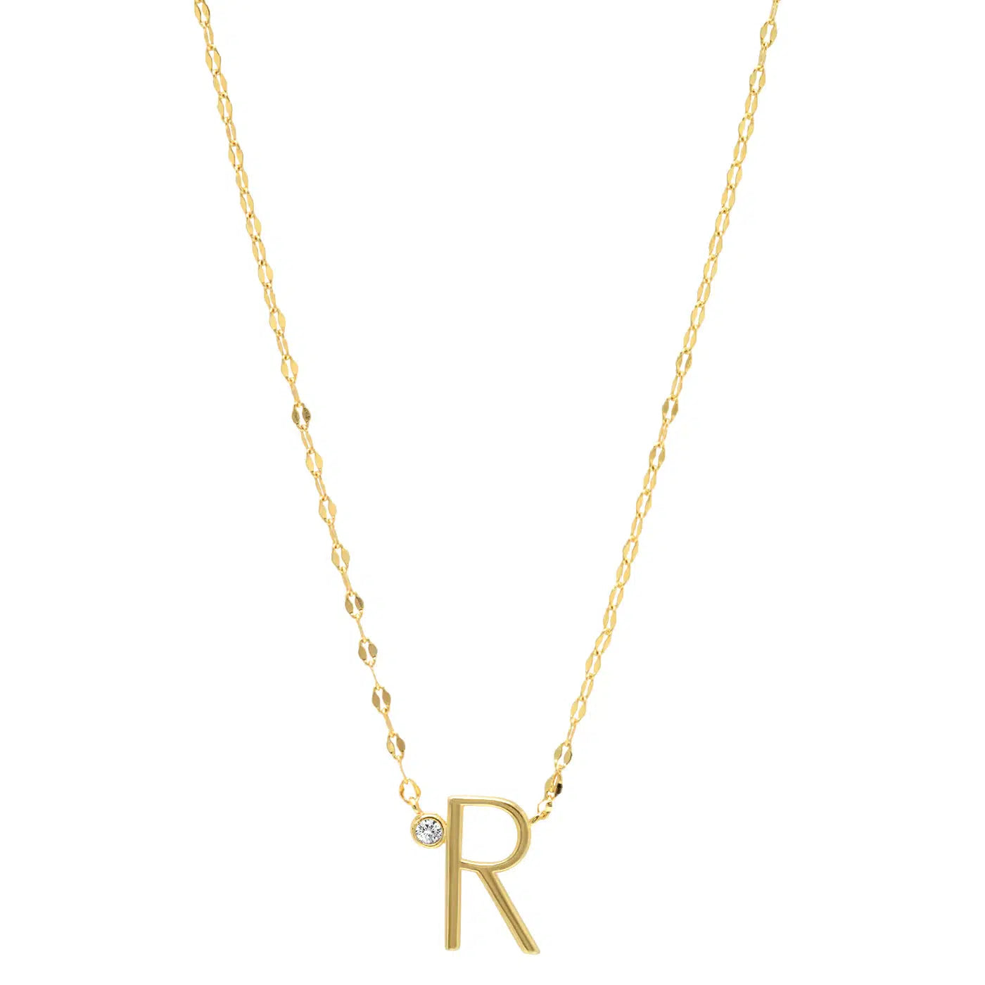 Letter Necklace with Zirconia-Necklace-NEVANNA