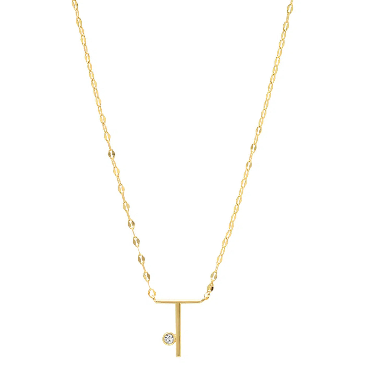 Letter Necklace with Zirconia-Necklace-NEVANNA