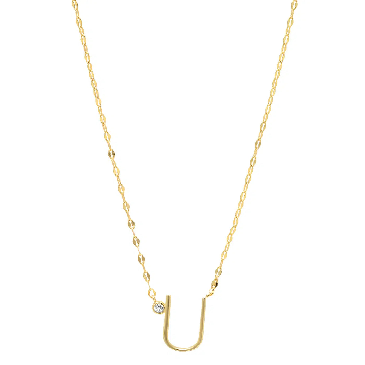 Letter Necklace with Zirconia-Necklace-NEVANNA