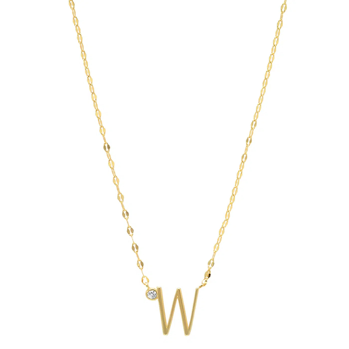 Letter Necklace with Zirconia-Necklace-NEVANNA