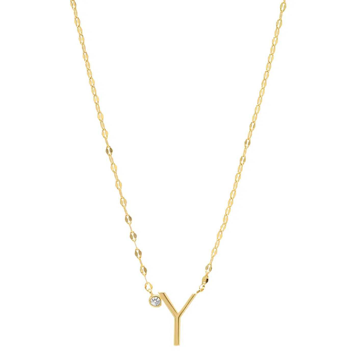 Letter Necklace with Zirconia-Necklace-NEVANNA