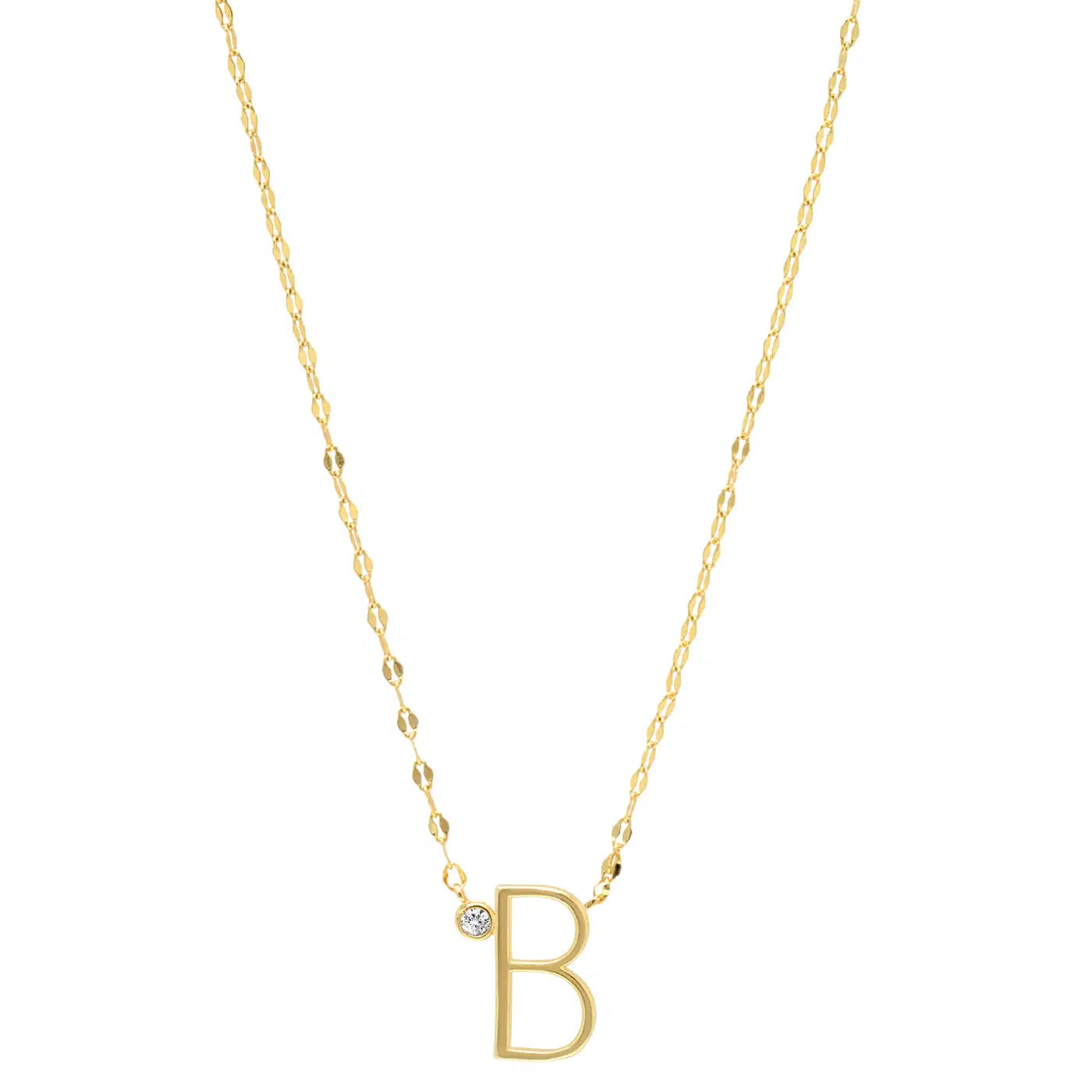 Letter Necklace with Zirconia-Necklace-NEVANNA
