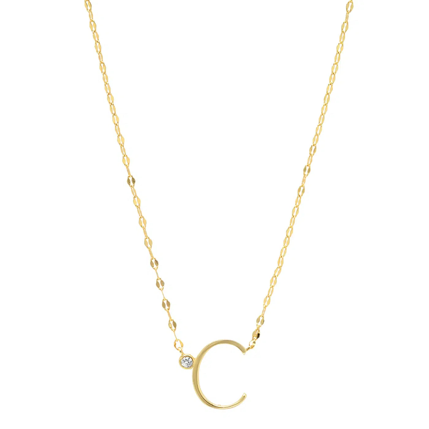 Letter Necklace with Zirconia-Necklace-NEVANNA