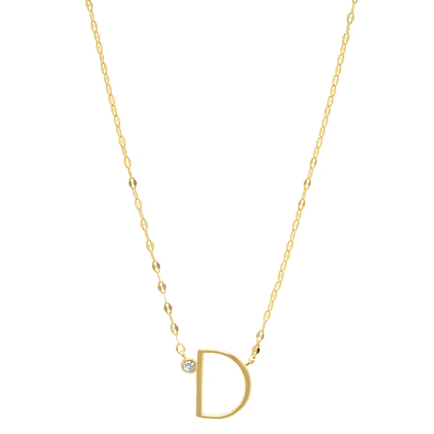 Letter Necklace with Zirconia-Necklace-NEVANNA