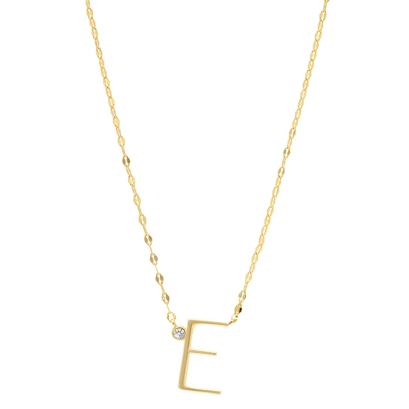 Letter Necklace with Zirconia-Necklace-NEVANNA