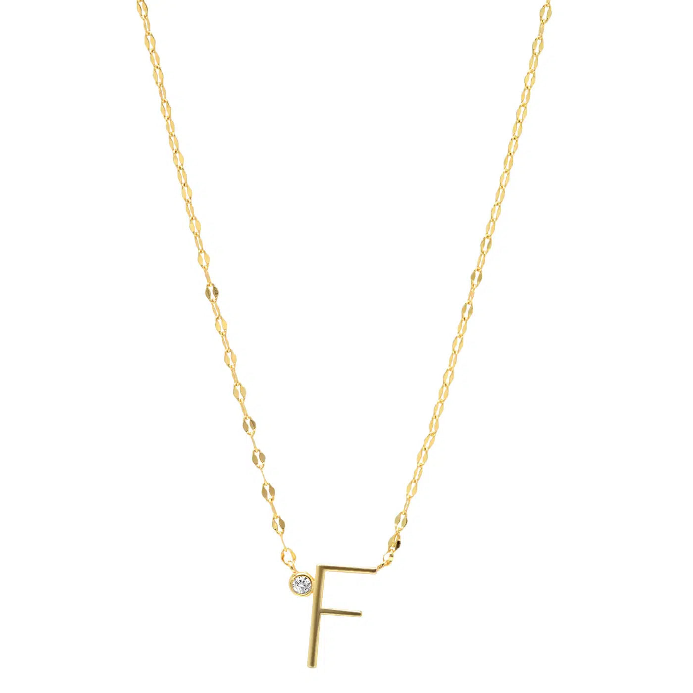 Letter Necklace with Zirconia-Necklace-NEVANNA
