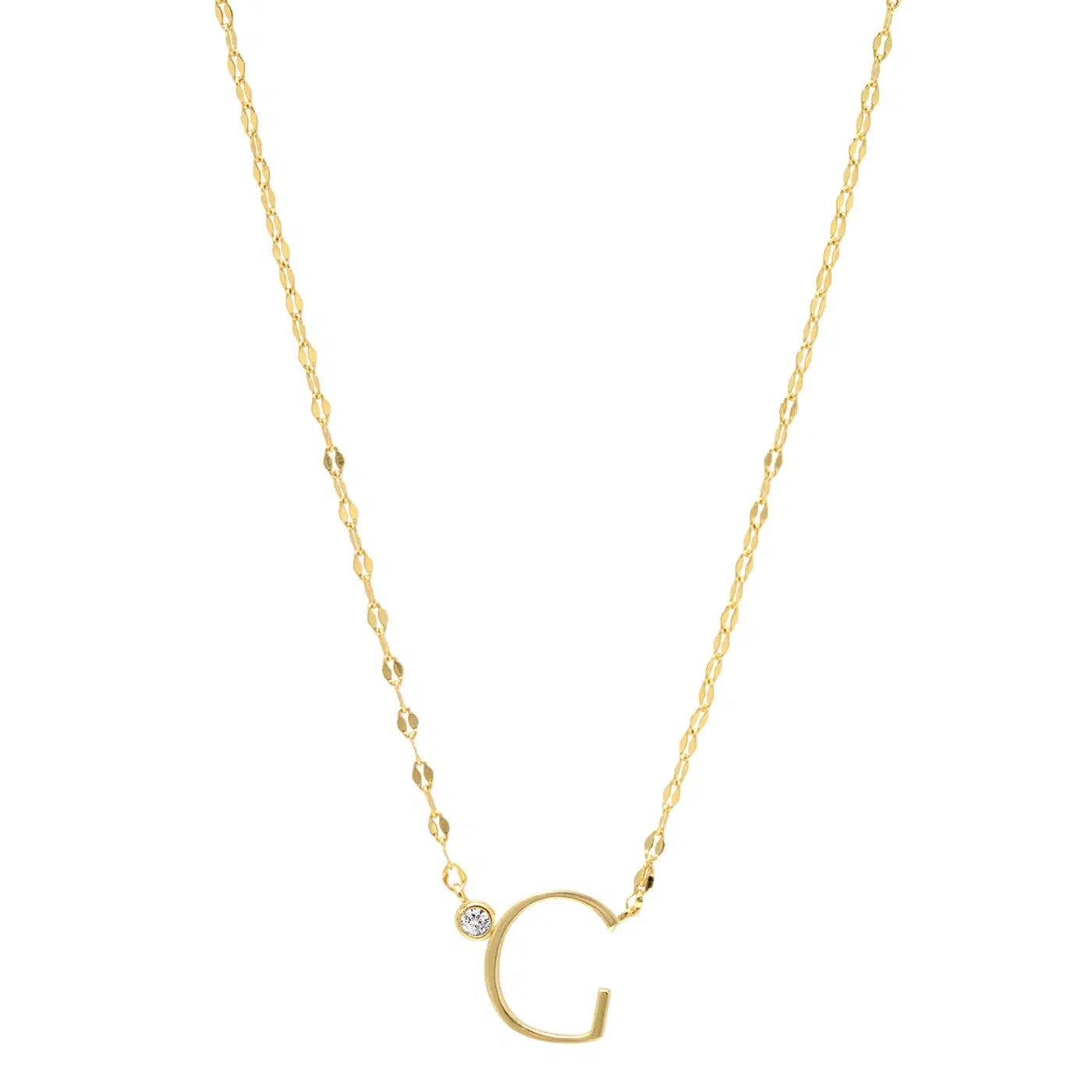 Letter Necklace with Zirconia-Necklace-NEVANNA