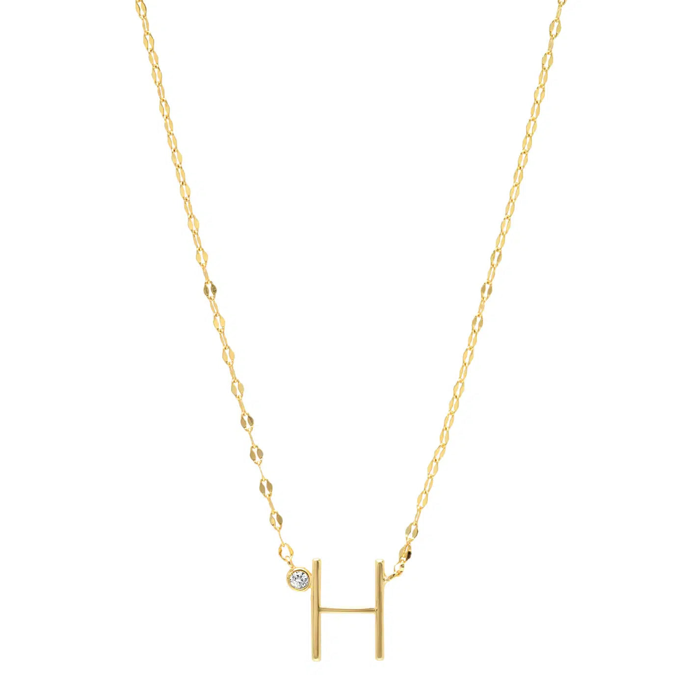 Letter Necklace with Zirconia-Necklace-NEVANNA
