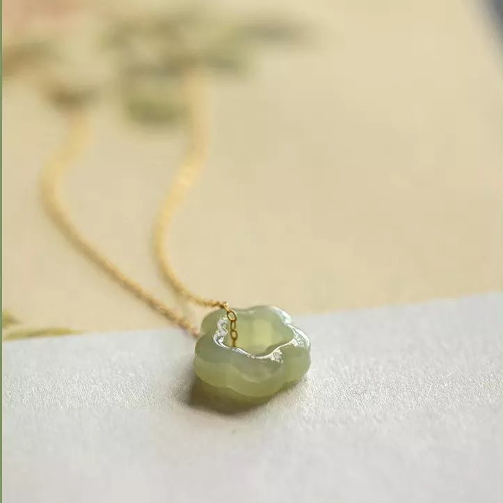 Lovely Floral Jade Necklace-Necklaces-NEVANNA