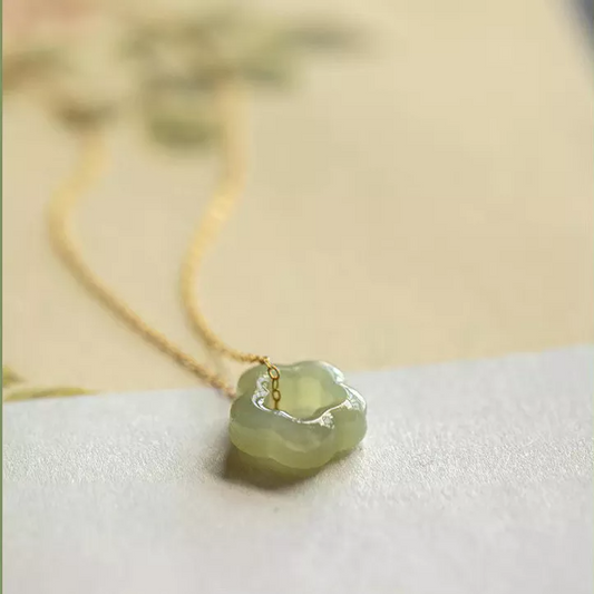 Lovely Floral Jade Necklace-Necklaces-NEVANNA