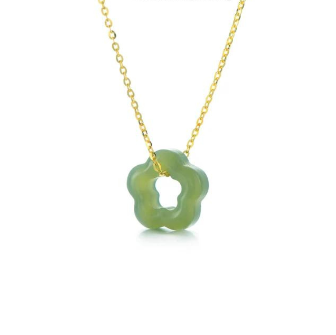 Lovely Floral Jade Necklace-Necklaces-NEVANNA
