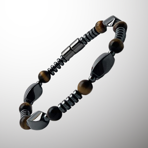 Magnetic Hematite & Tiger's Eye Bracelet-Bracelets-NEVANNA