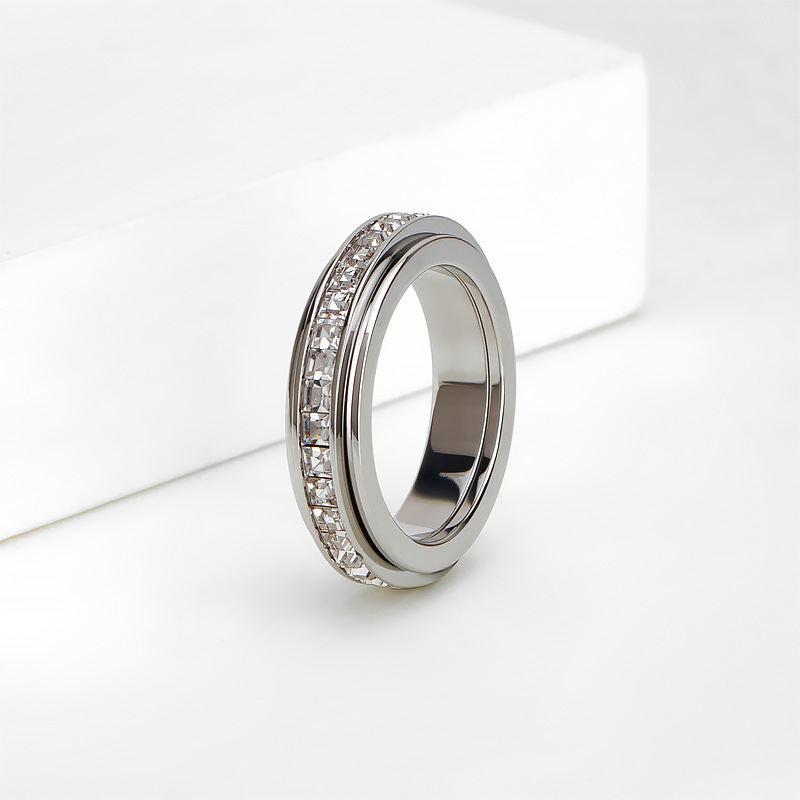 Mila Sparkling Zirconia Spinner Ring-Rings-NEVANNA