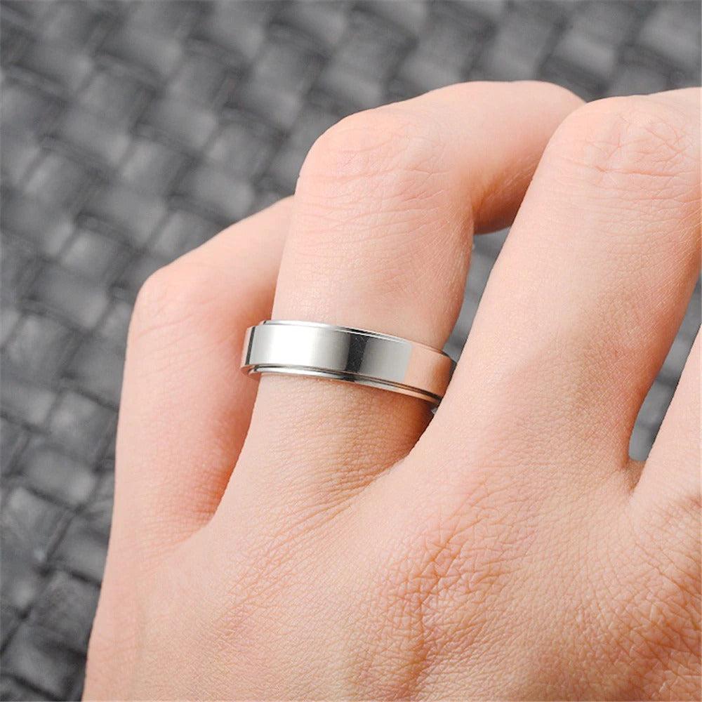 Minimalist Steel Spinner Ring-Rings-NEVANNA