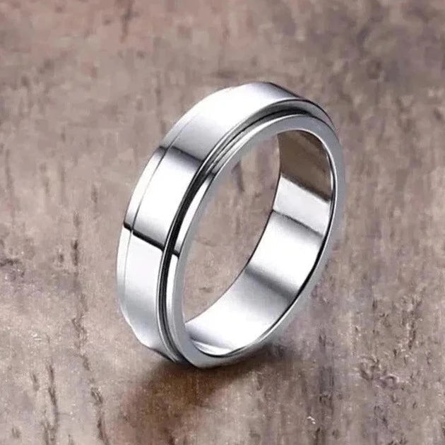 Minimalist Steel Spinner Ring-Rings-NEVANNA