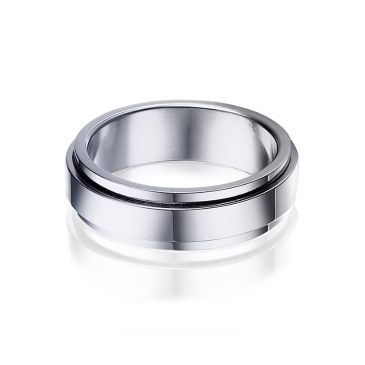 Minimalist Steel Spinner Ring-Rings-NEVANNA