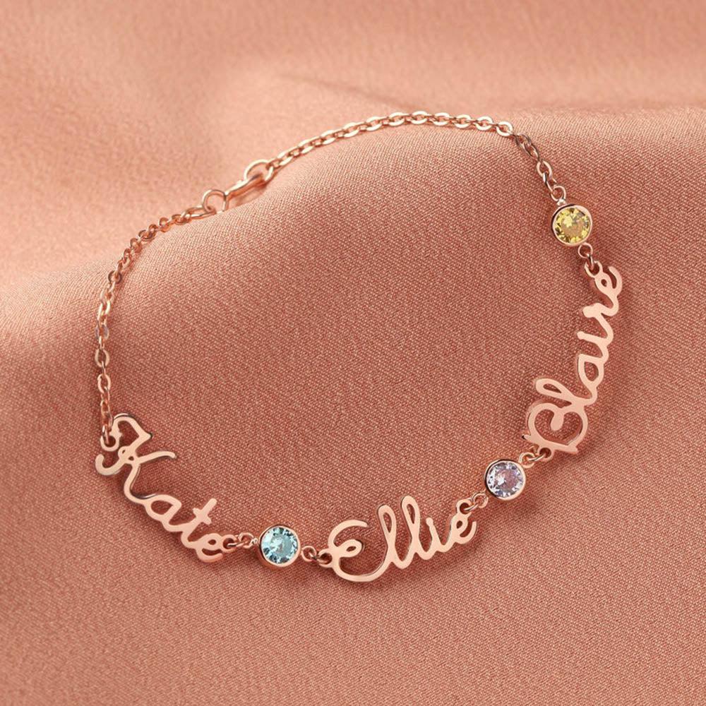 Multi-Name Custom Birthstone Bracelet-Bracelets-NEVANNA