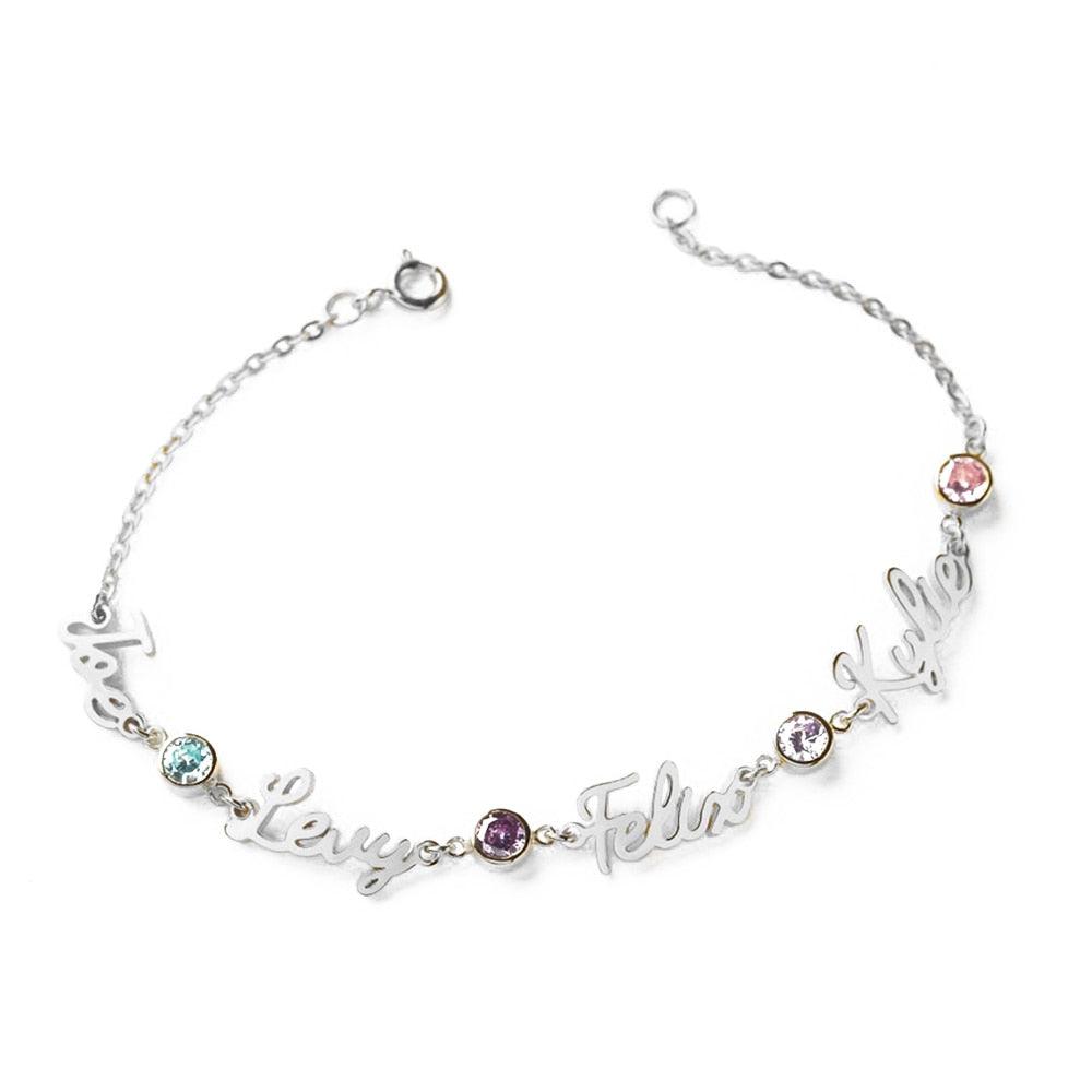 Multi-Name Custom Birthstone Bracelet-Bracelets-NEVANNA