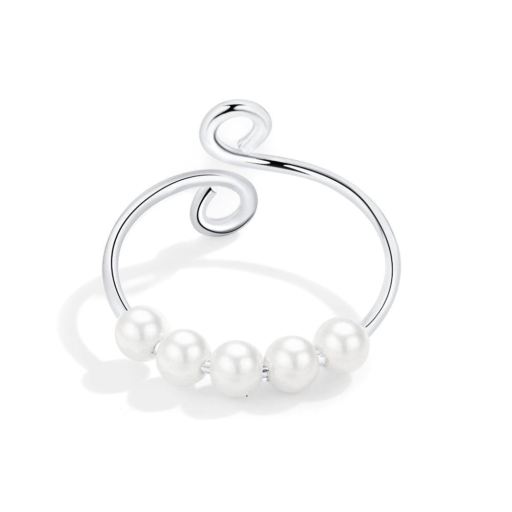 Pearl Beads Anxiety Fidget Ring-Rings-NEVANNA