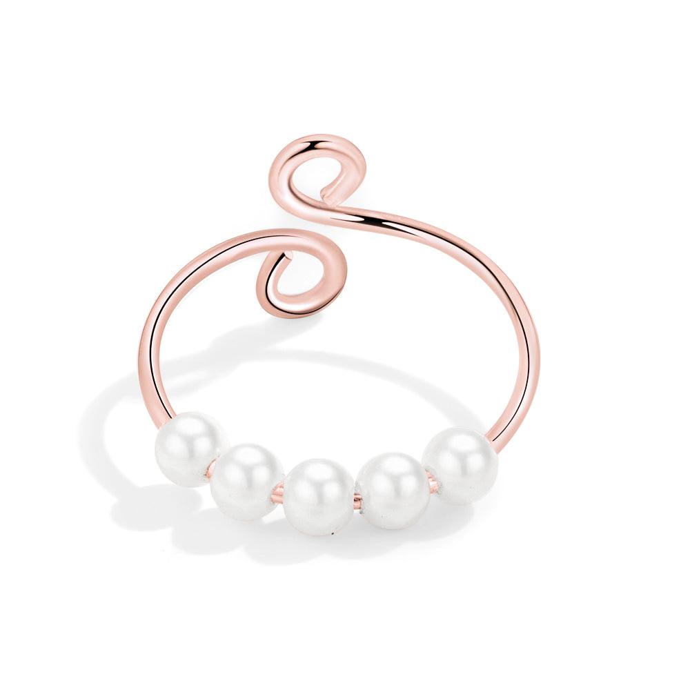 Pearl Beads Anxiety Fidget Ring-Rings-NEVANNA